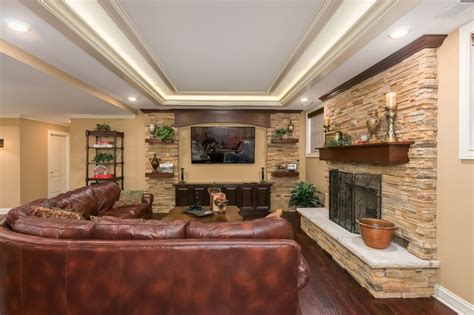 Basement Home Theater Traditional Basement Chicago By Fbc