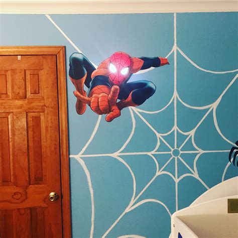 Painted Web With Spider Man Men Wall Decor Home Decor Decals Wall