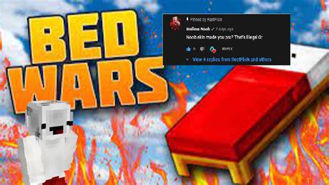 Bedless Noob Skin Made Me Pro In Bedwars He Commented D Youtube