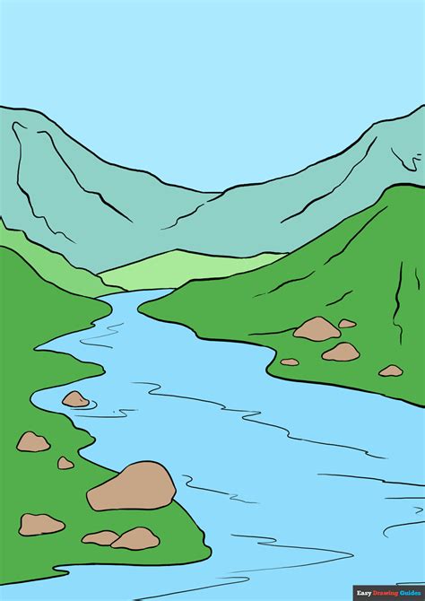 How To Draw A River Really Easy Drawing Tutorial