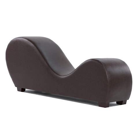 Brown Modern Bonded Leather Chair Stretching Relaxation Chaise Lounge