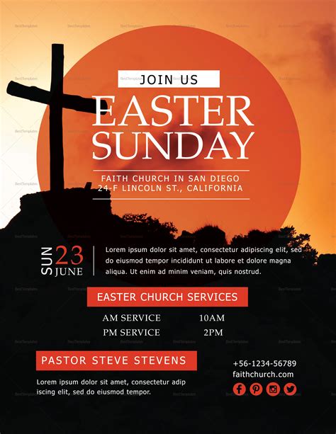 Easter Sunday Flyer Design Template In Psd Word Publisher