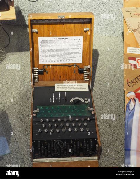 Enigma Code Machine On Display In The Museum Of Military History In