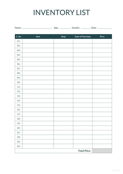 Sample Inventory Report Template