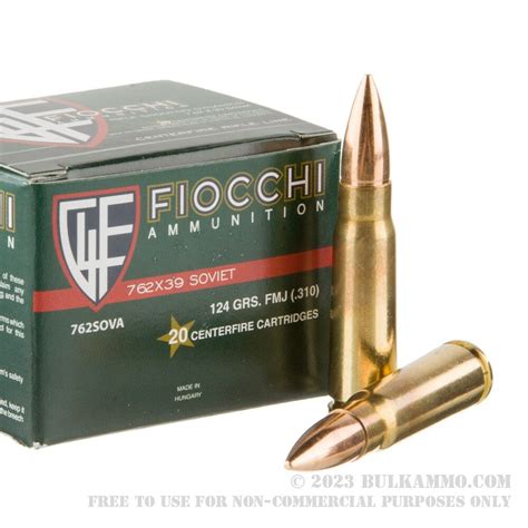 1000 Rounds Of Bulk 762x39mm Ammo By Fiocchi 124gr Fmj