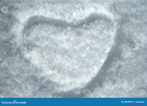 Heart Shape On Snow Stock Image Image Of Affairs Love 4858491