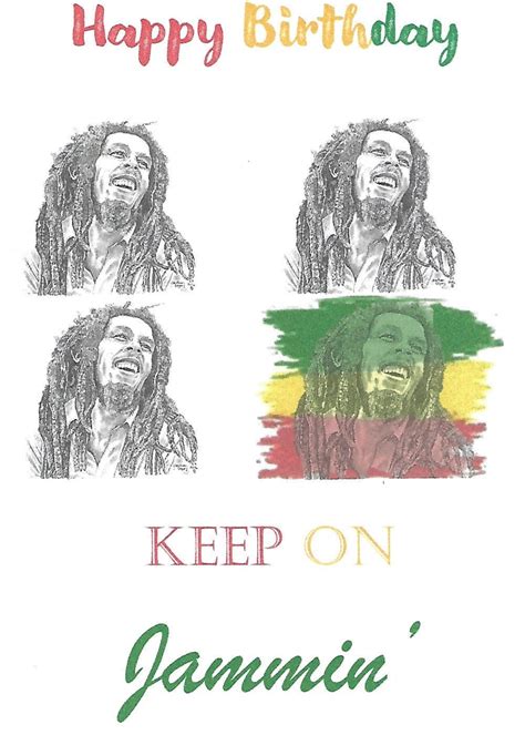 Bob Marley Birthday Card Artwork Adapted From My Original Etsy