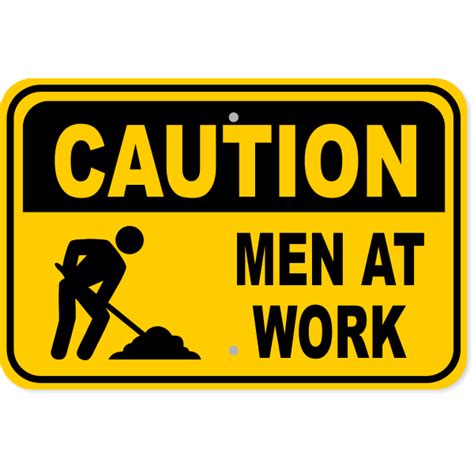 Yellow Men At Work Sign