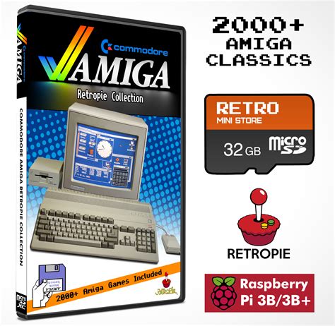 Commodore Amiga Retropie Collection 32gb Microsd 2000 Games