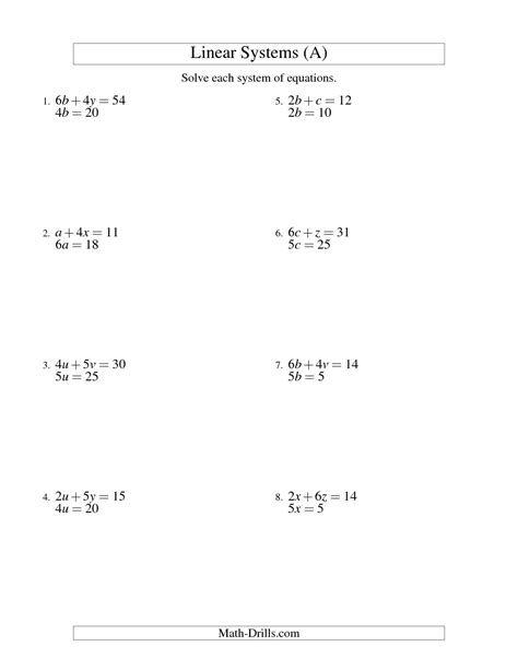 Free Algebra 1 Equation Solving Worksheets