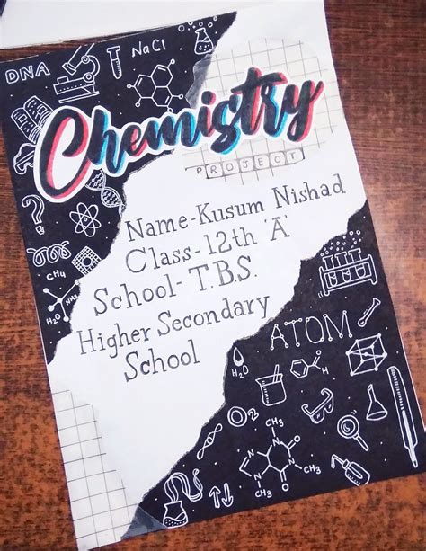 Front Page Cover Of Chemistry Project In School Creative School Book Covers Chemistry