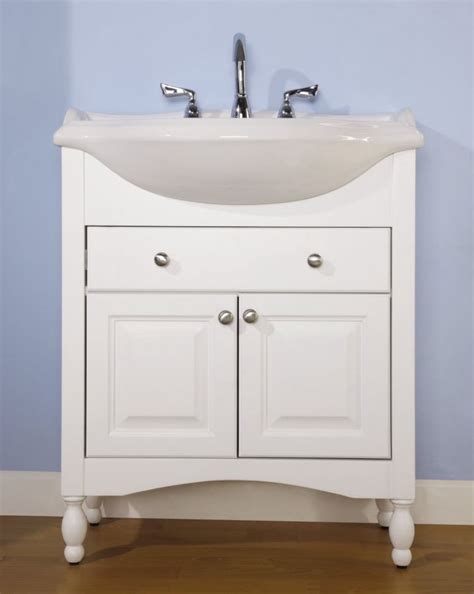 But narrow bathroom vanities take a different approach, instead reducing the depth of the vanity. 30 Inch Narrow Depth Console Bath Vanity - Custom Options ...