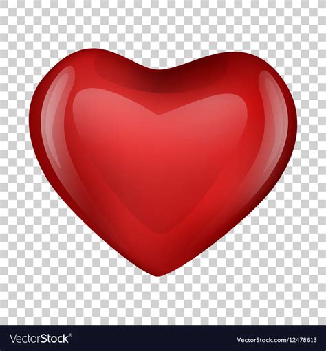 Heart On Transparent Background Valentine Day Vector Image