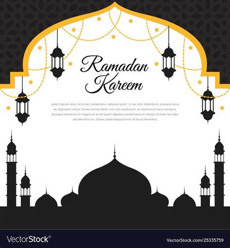 Ramadan Kareem Greeting Template Islamic Vector Image
