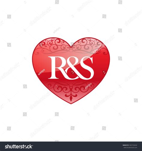 Rs Initial Letter Logo Ornament Heart Stock Vector 365733434 - Shutterstock