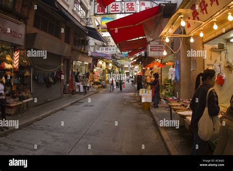 Wan Chai Market Stalls In Hong Kong Stock Photo Alamy