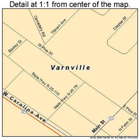 Varnville South Carolina Street Map 4573600
