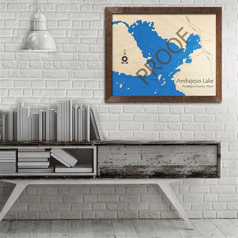Ambajejus Lake Maine 3d Wood Map Custom Nautical Map Etsy