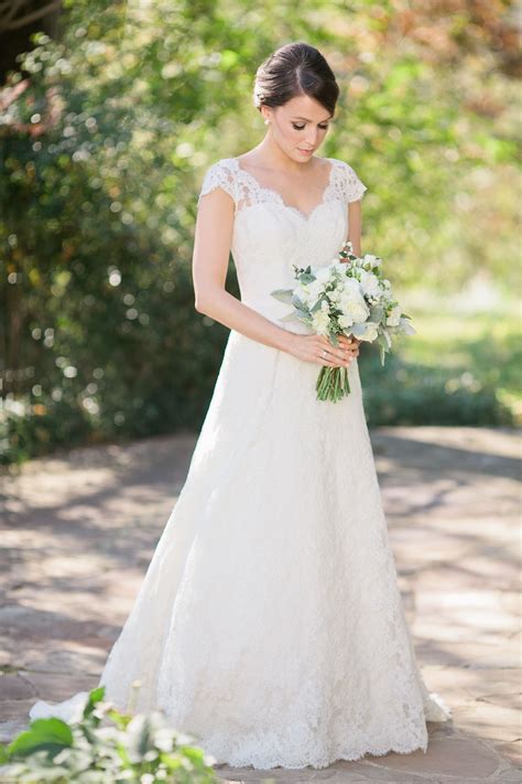 Black lace wedding dress with a full ball gown skirt, the lace straps can be worn off shoulders. Intimate Southern Wedding Dressed in Neutrals | Southern ...