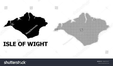 Halftone Solid Map Isle Wight Composition Stock Vector Royalty Free