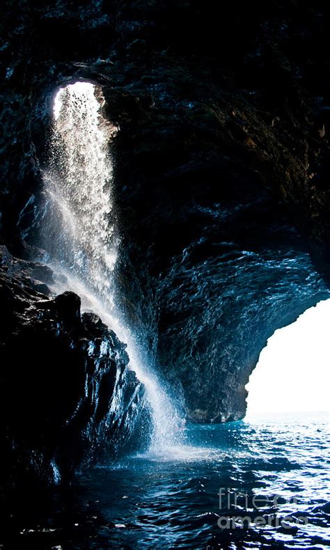 Sea Cave Waterfall Photograph By Adam Serra