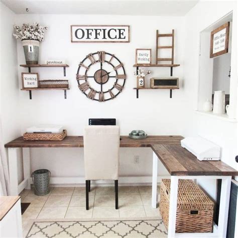 A Modern Industrial Farmhouse Office Decorated Completely On The Cheap
