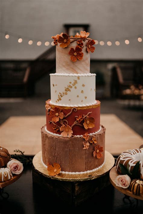 Orange Wedding Cake Boho Wedding Cake Burnt Orange Weddings Rustic