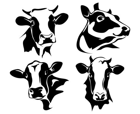 Cow Cow Head Dairy Cow Milk Cow Silhouettesvggraphics
