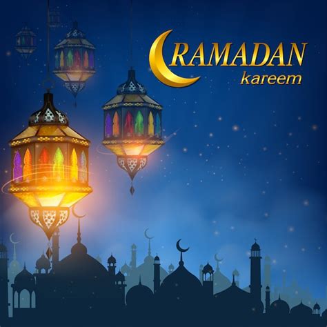 Premium Vector Ramadan Kareem Or Eid Mubarak Greeting Card With