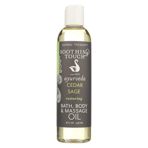 Soothing Touch Massage Oil Bath Body Cedar 8 Oz