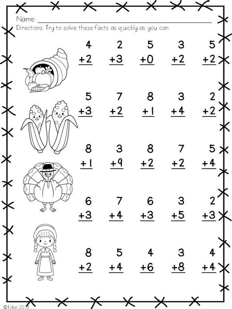 November Printables | Kindergarten math worksheets addition