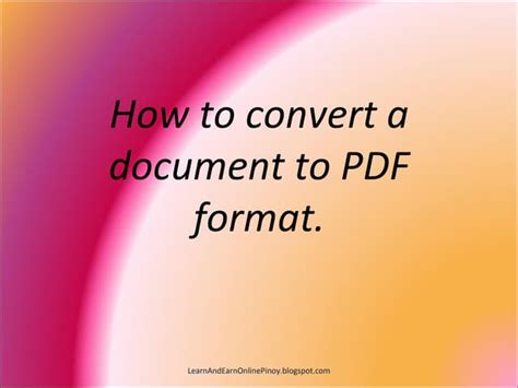 How To Convert A File To Portable Document Format Pdf Ppt