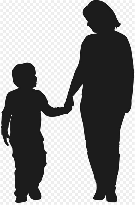 Mother Child Silhouette Son Child Png Download 25603840 Free
