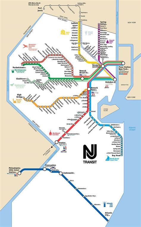 List New Jersey Transit Rail Lines