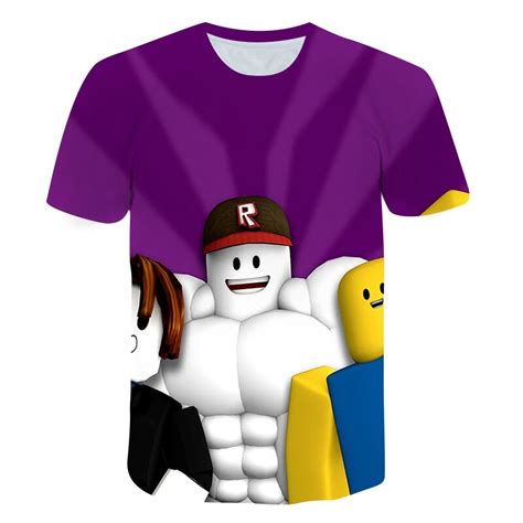 Roblox T Shirts Summer New Mens Kawaii Robloxing Game 3d Printing T