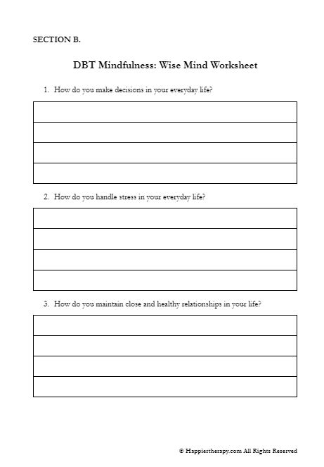 Dbt Mindfulness What And How Skills Worksheet Etsy Worksheets Library