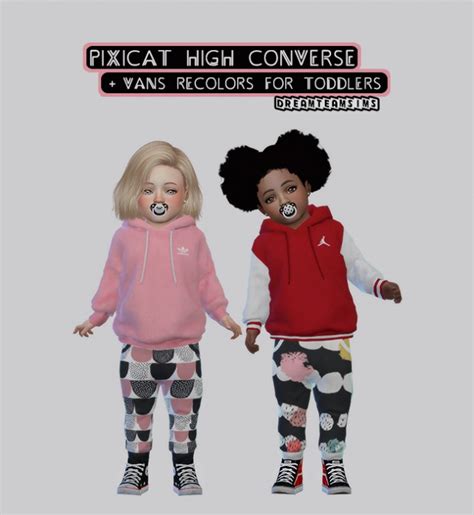 Pixicat High Converse Vans Recolors For Toddlers The Sims 4 Catalog