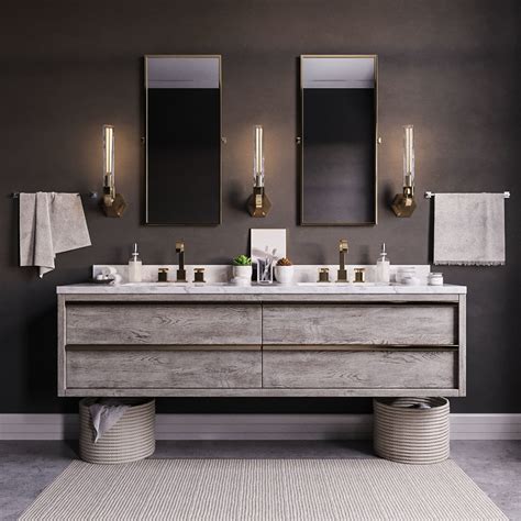 We carry modern floating bathroom vanities in several finishes. Bezier double floating vanity RH 3D model | CGTrader