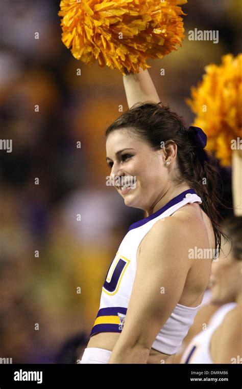 An Lsu Cheerleader Energizes The Tiger Crowd The Lsu Tigers Defeated