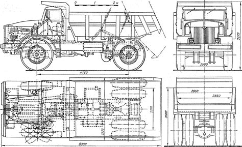 MAZ-525 Blueprint - Download free blueprint for 3D modeling