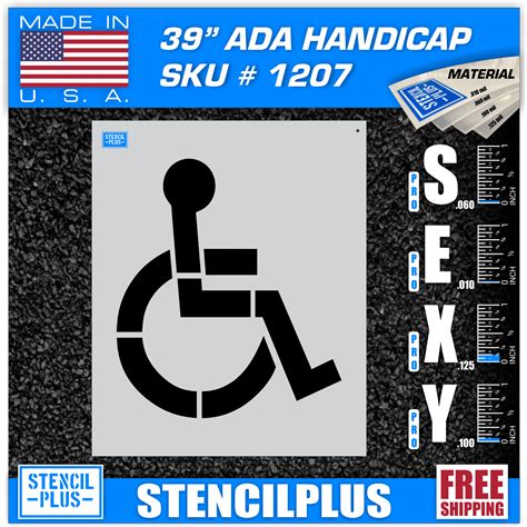 39 Handicap Stencil Parking Lot Pavement Marking — Stencil Plus