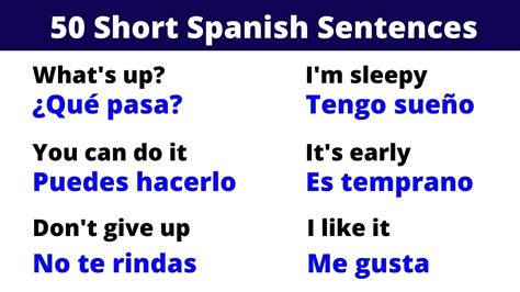 50 Short Spanish Sentences For Everyday Life Spoken Spanish Youtube