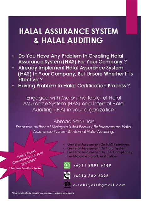 Pdf Halal Assurance System And Internal Halal Auditing Ahmad Sahir