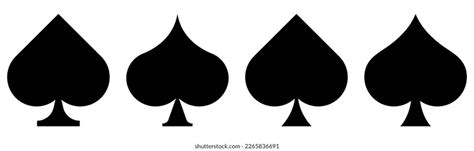Set Playing Card Spade Suit Icons Stock Vector Royalty Free