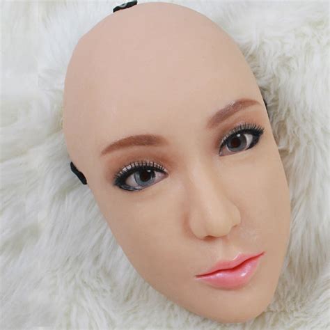 cm291 handmade silicone sexy and sweet half female face ching crossdress mask crossdresser doll