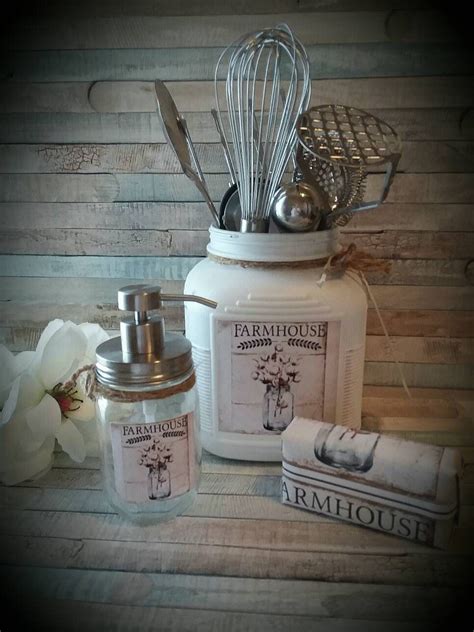 It faces the north side so it tends to be a little darker than the rest of the house, plus the black counters make it feel even more so. Rustic Modern Farmhouse White Cotton Kitchen Utensil ...