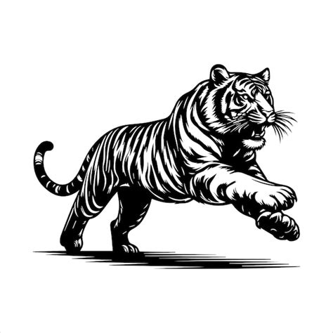 Premium Vector Tiger Jump Vector Illustration