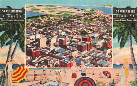 Postcard St Petersburg Florida in 2020 | Petersburg florida, St petersburg florida, Florida ...