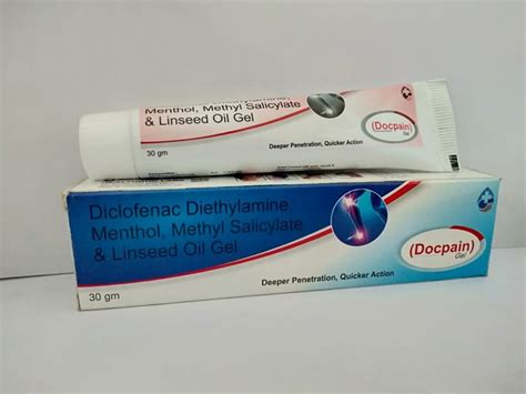 Diclofenac Diethylamine Menthol Methyl Salicylate And Linseed Oil Gel