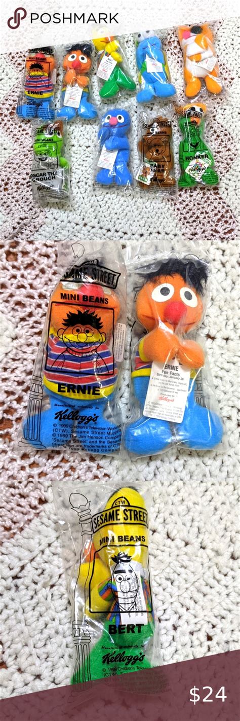 1999 Kelloggs Sesame Street Mini Beans Nwt Sesame Street Kelloggs Mini